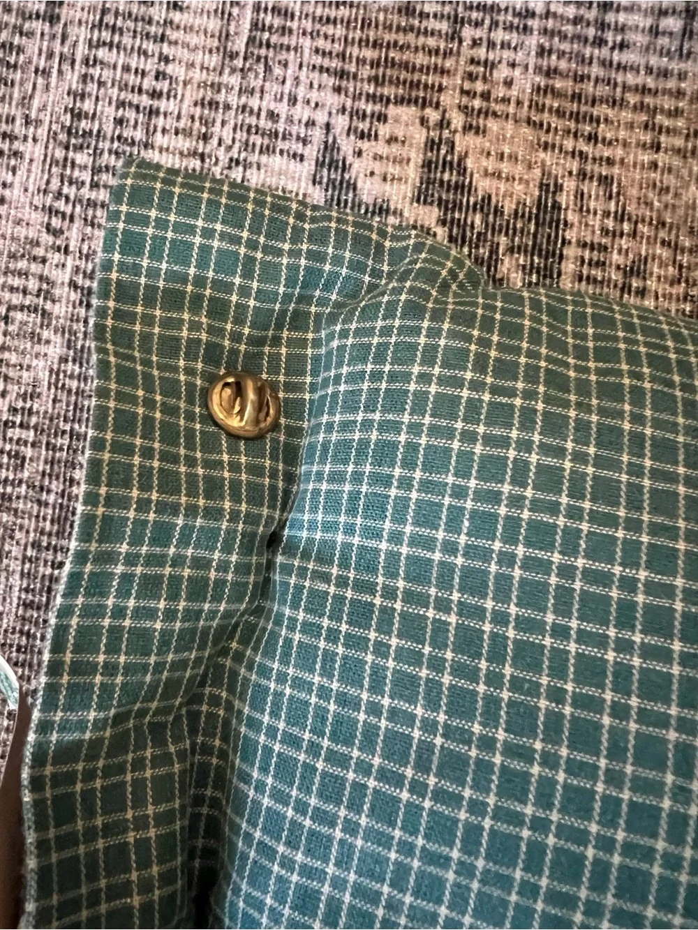 Vintage Alice’s Cottage Country Garden Throw Pillow Green Gingham Birdhouse